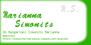 marianna simonits business card